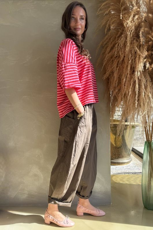 Sunday Morning Tee Hot Pink & Red